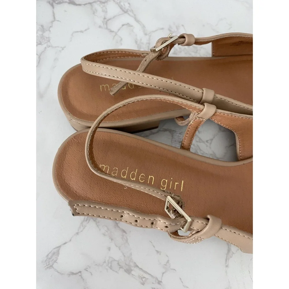 Madden Girl Compel Slingback Shoes Sz 9M Cap Toe Low Heel Classic Preppy